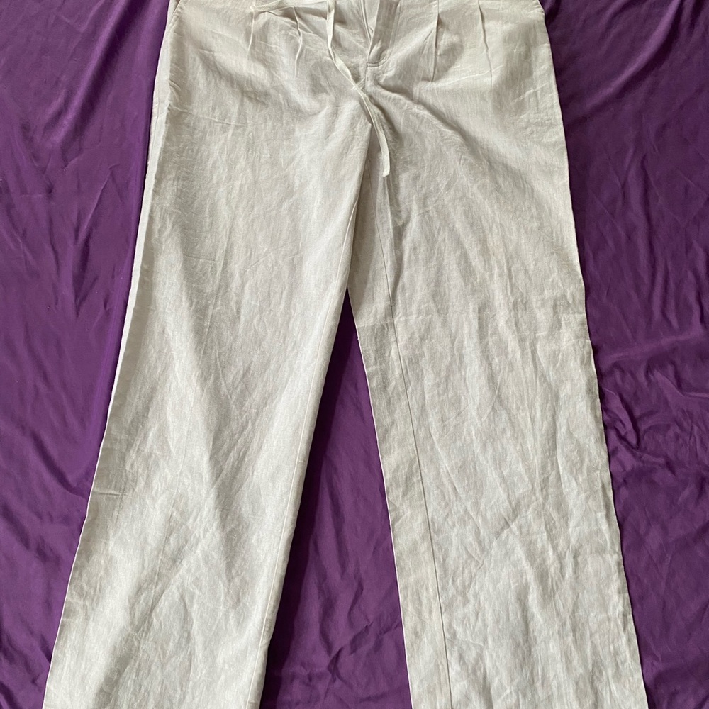 Perry Ellis large linen drawstring pants